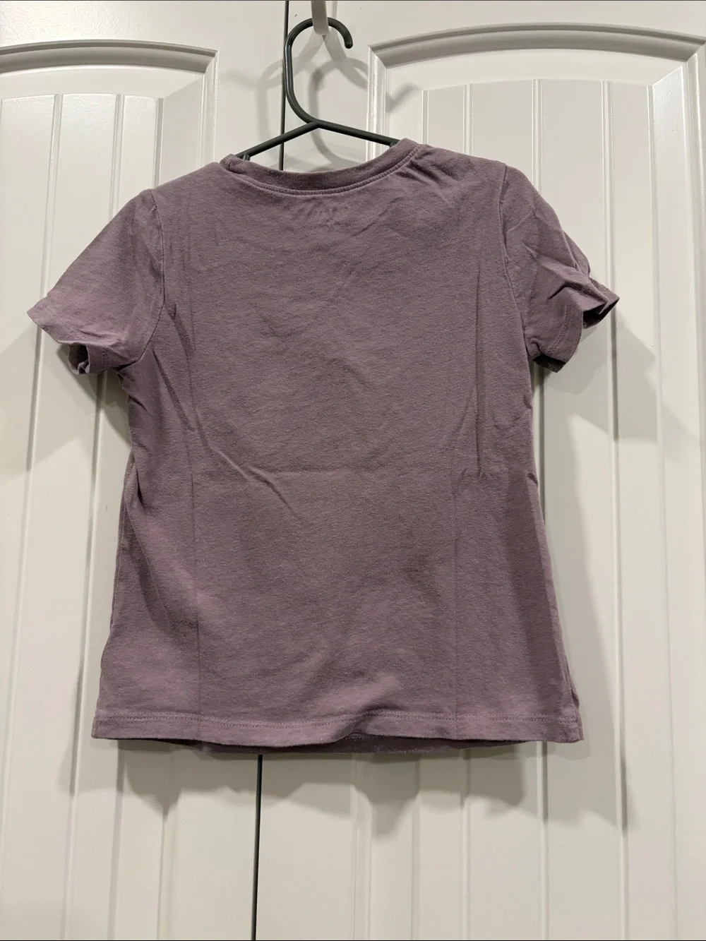Old Navy Purple Graphic Tee with Cream Checker Design